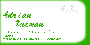 adrian kulman business card